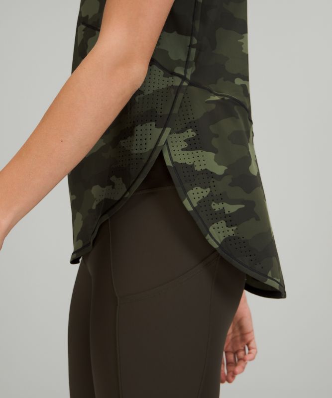 Short Lululemon UVP Run Short Sleeve Mujer Camuflados Verde Oliva Multicolor | 10258-TLXA