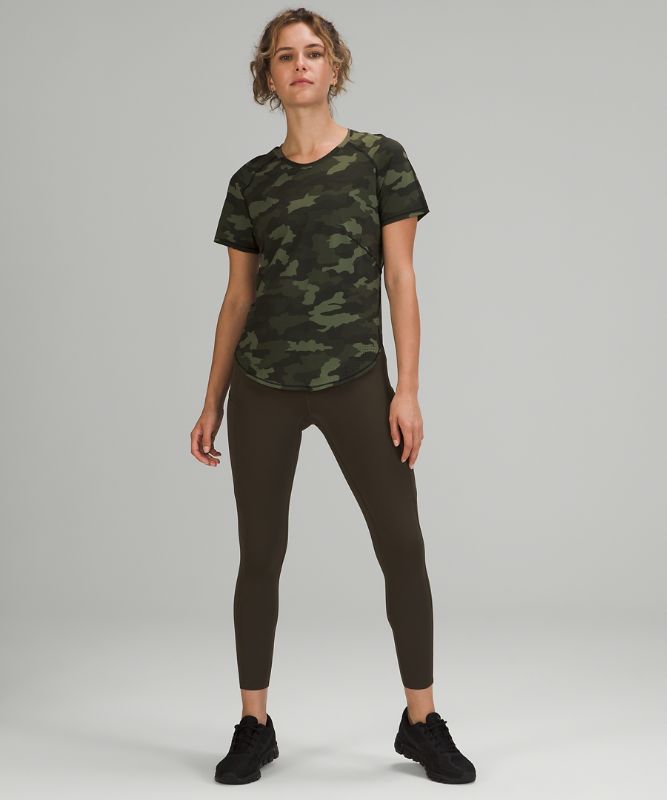 Short Lululemon UVP Run Short Sleeve Mujer Camuflados Verde Oliva Multicolor | 10258-TLXA