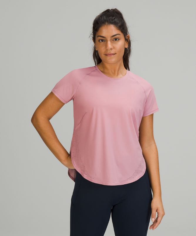 Short Lululemon UVP Run Short Sleeve Mujer Rosas Grises Marrom | 50439-ETIV