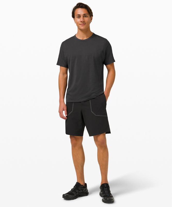 Short Sleeve Tops Lululemon The Fundamental Oversized T Hombre Grises Oscuro | 06139-FXGV