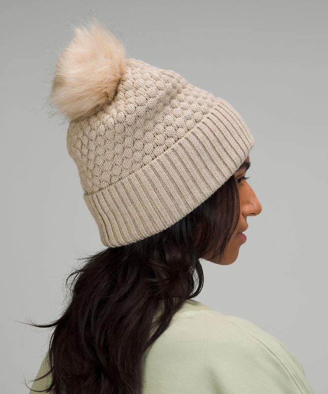 Sombreros Lululemon Bubble Knit Pom Beanie Accessories Beige | 23560-SMLU