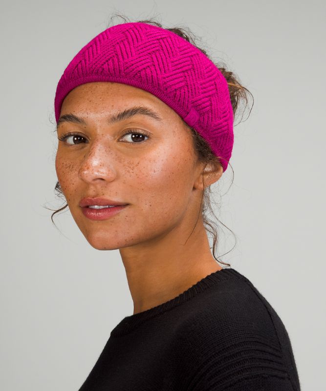 Sombreros Lululemon Chevron Knit Ear Warmer Accessories Ripened Raspberry | 94278-GBOM