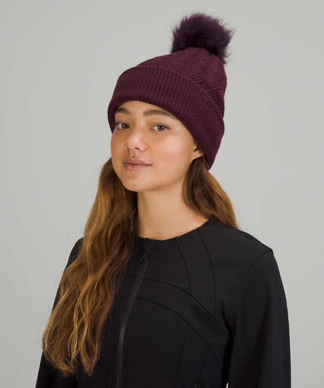 Sombreros Lululemon Chevron Knit Pom Beanie Accessories Cassis | 14836-LNFY