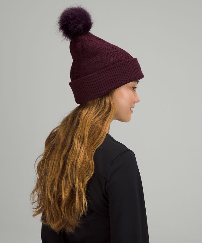 Sombreros Lululemon Chevron Knit Pom Beanie Accessories Cassis | 14836-LNFY