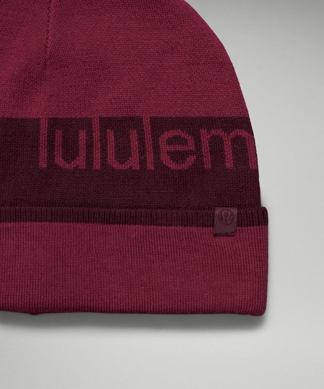 Sombreros Lululemon Wool-Blend Knit Logo Beanie Accessories Mulled Wine / Cassis | 51673-SJIM