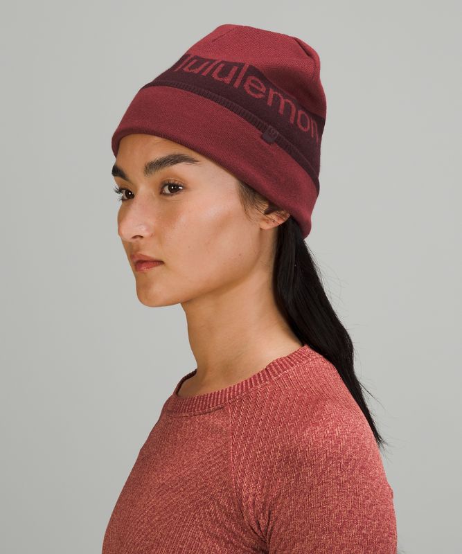 Sombreros Lululemon Wool-Blend Knit Logo Beanie Accessories Mulled Wine / Cassis | 51673-SJIM