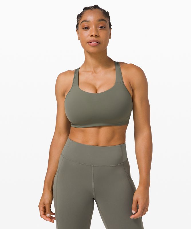 Sports Bras Lululemon All Powered Up Bra Medium Support, A–G Cups Mujer Grises Verde Oliva | 60378-LSWR