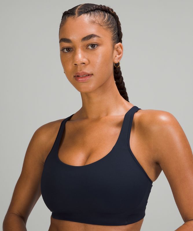 Sports Bras Lululemon All Powered Up Bra Medium Support, A–G Cups Mujer Azul Marino | 16948-KMIT