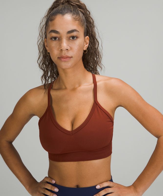 Sports Bras Lululemon Ebb to Street Bra C/D Mujer Marrom | 97201-QIMS