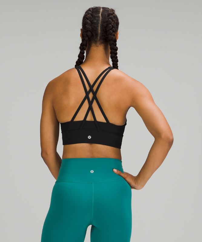 Sports Bras Lululemon Energy Bra High-Neck Longline Medium Support, B–D Cups Mujer Negros | 71958-LDBU