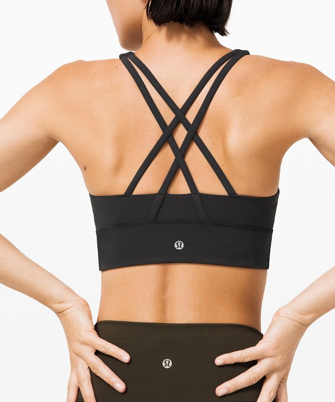 Sports Bras Lululemon Energy Bra High-Neck Longline Medium Support, B–D Cups Mujer Negros | 08796-ECUZ