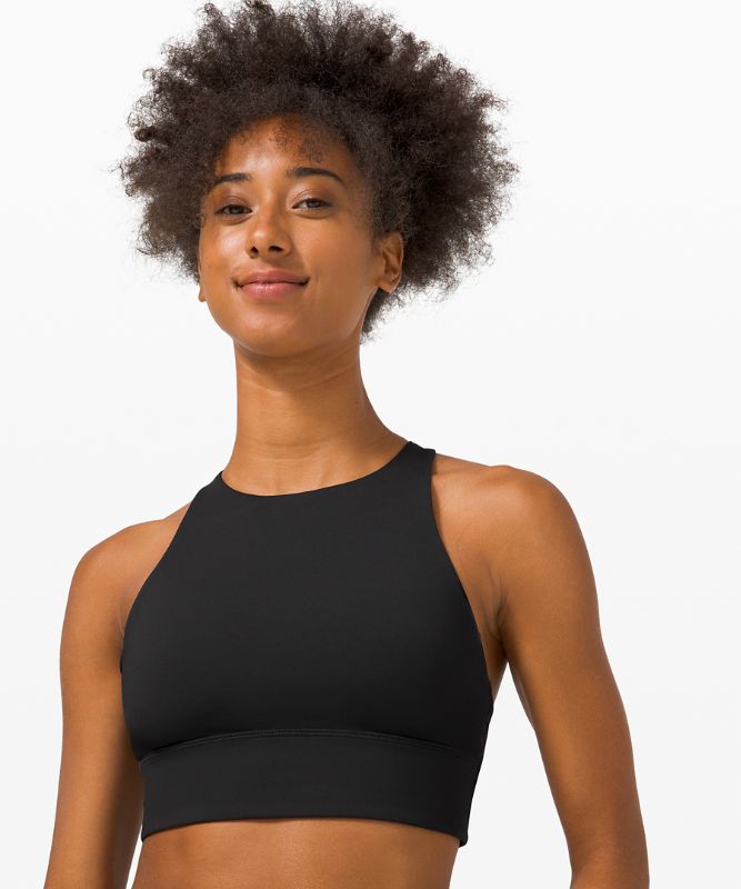 Sports Bras Lululemon Energy Bra High Neck Long Line Medium Support, B–D Cup Mujer Negros | 34061-FWDX