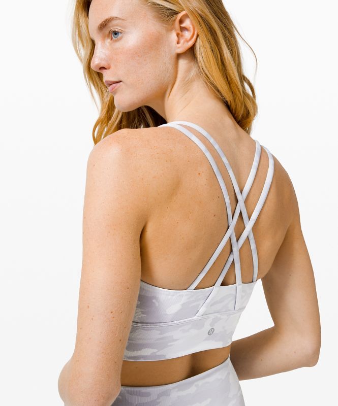 Sports Bras Lululemon Energy Bra Long Line Rib Mujer Camuflados Blancos | 71693-GAXH