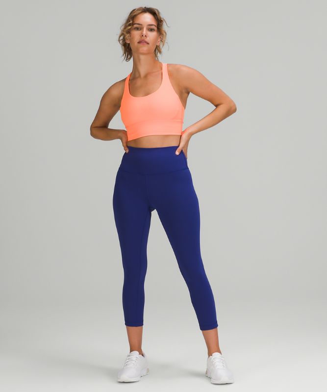 Sports Bras Lululemon Energy Bra Long Line Rib Mujer Naranjas | 84352-EATD