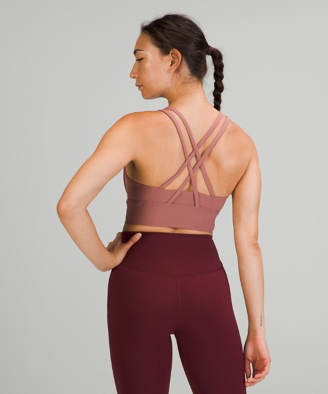 Sports Bras Lululemon Energy Bra Long Line Rib Mujer Spiced Chai | 76532-NEQK