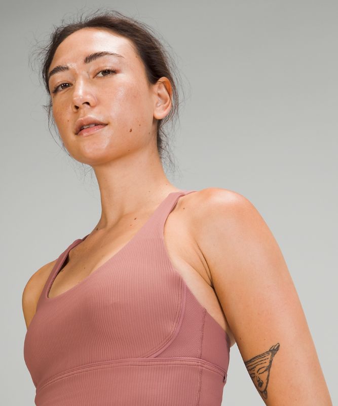 Sports Bras Lululemon Energy Bra Long Line Rib Mujer Spiced Chai | 76532-NEQK