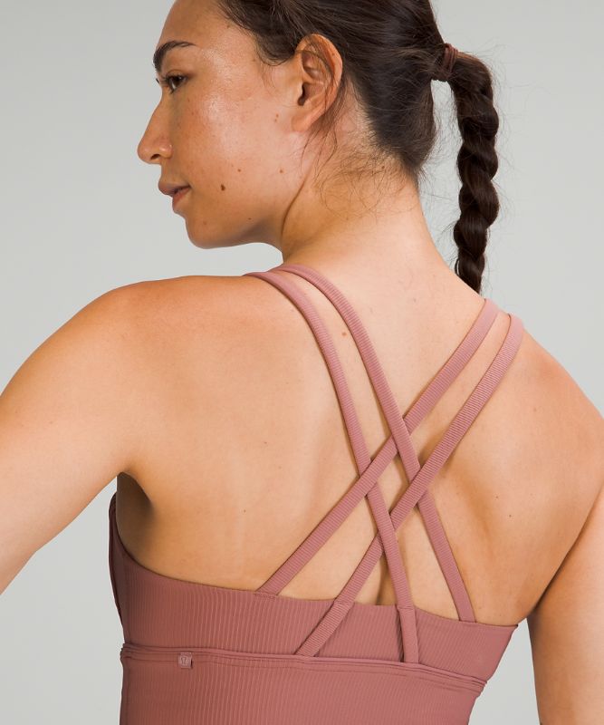 Sports Bras Lululemon Energy Bra Long Line Rib Mujer Spiced Chai | 76532-NEQK