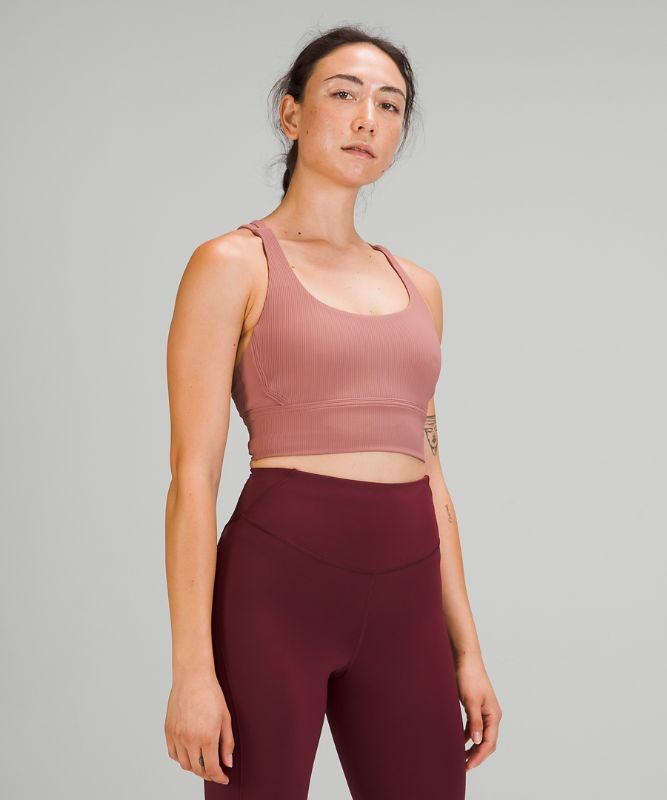 Sports Bras Lululemon Energy Bra Long Line Rib Mujer Spiced Chai | 76532-NEQK