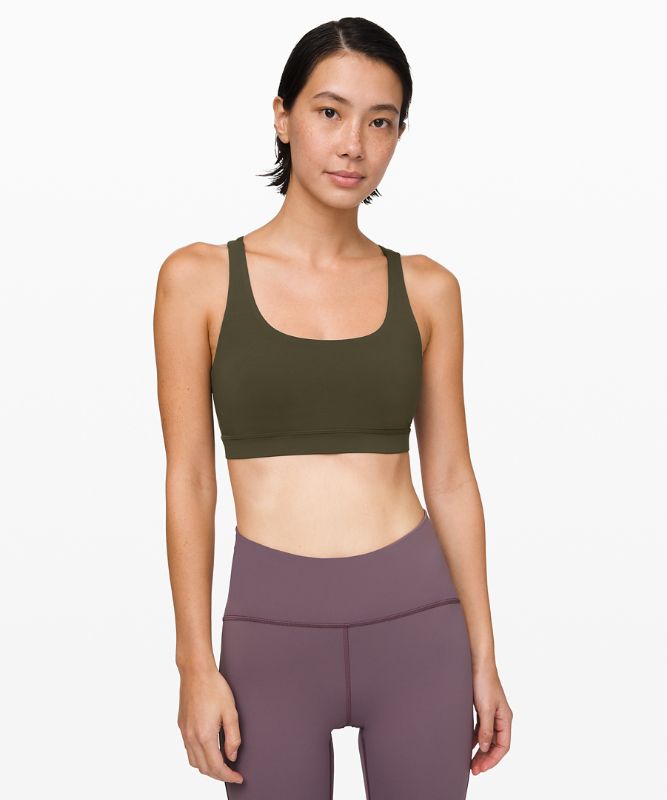 Sports Bras Lululemon Energy Bra Medium Support, B–D Cups Mujer Verde Oliva Oscuro | 23109-DQKW