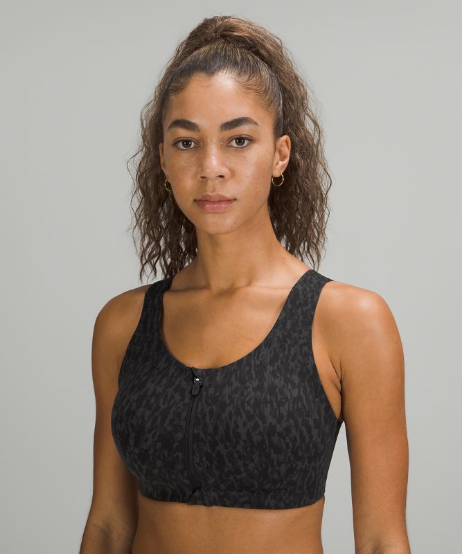 Sports Bras Lululemon Enlite Front-Zip Bra High Support, A–DDD(E) Cups Mujer Leopardo Camuflados Negros Multicolor | 83792-YWCS