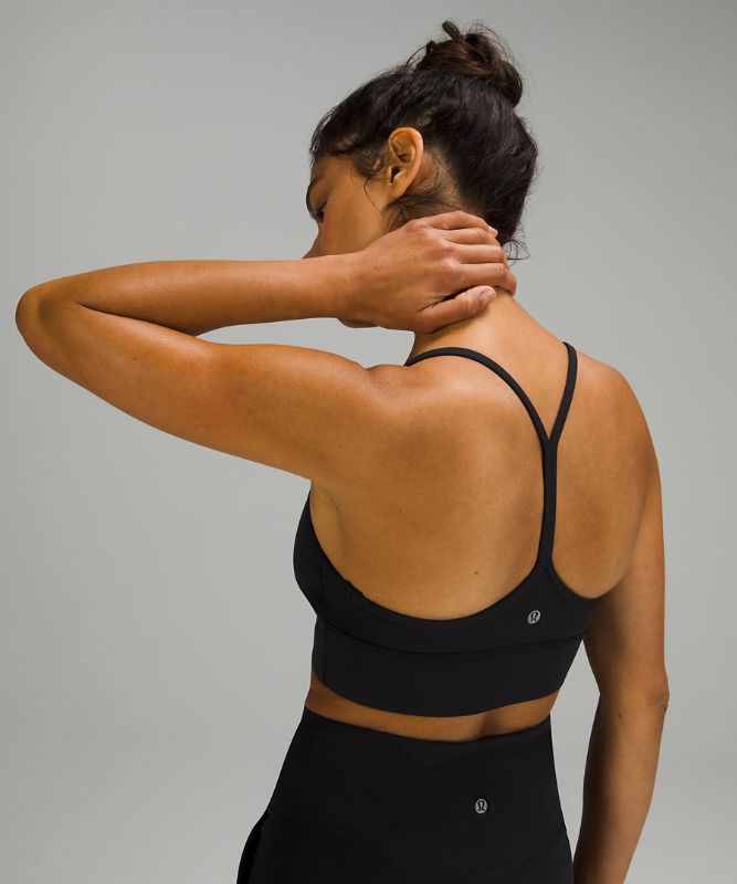 Sports Bras Lululemon Flow Y Bra Long Line Nulu Mujer Negros | 42965-WBKE