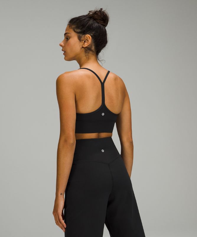 Sports Bras Lululemon Flow Y Bra Long Line Nulu Mujer Negros | 42965-WBKE