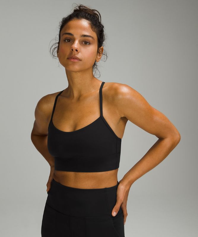 Sports Bras Lululemon Flow Y Bra Long Line Nulu Mujer Negros | 42965-WBKE