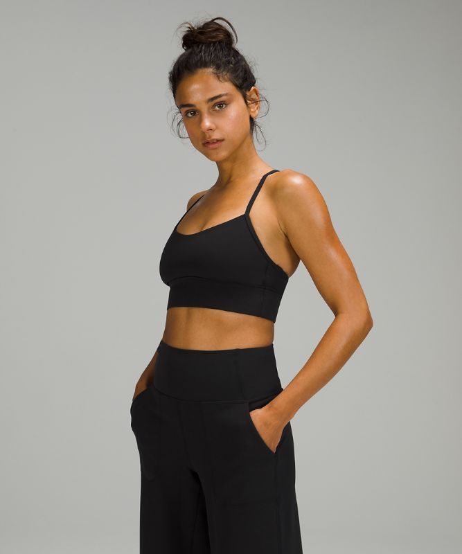 Sports Bras Lululemon Flow Y Bra Long Line Nulu Mujer Negros | 42965-WBKE