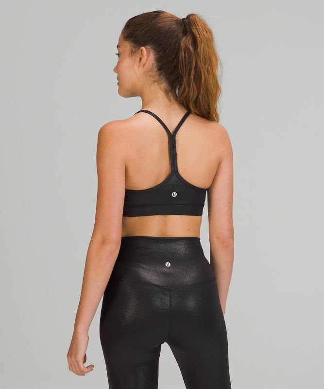 Sports Bras Lululemon Flow Y Nulu Bra Shine Light Support, A–C Cups Mujer Negros | 02916-DMQJ