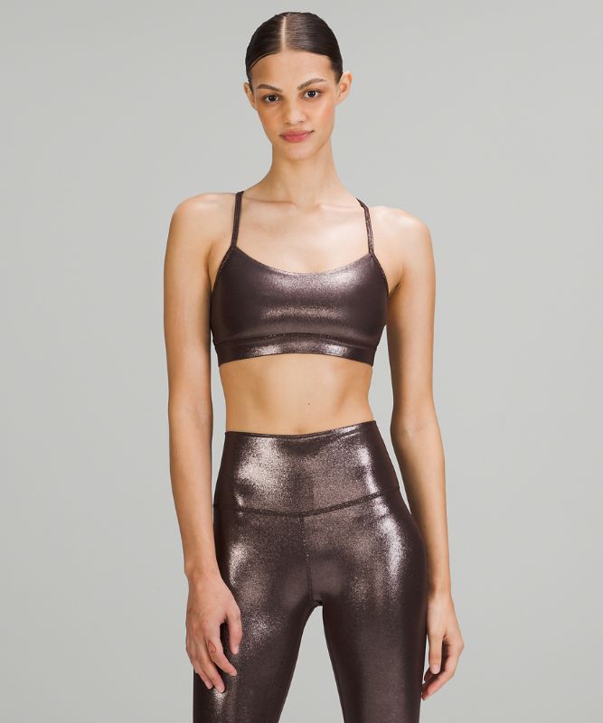 Sports Bras Lululemon Flow Y Nulu Bra Shine Light Support, A–C Cups Mujer Radiate Foil Print French Press | 85679-YPWF