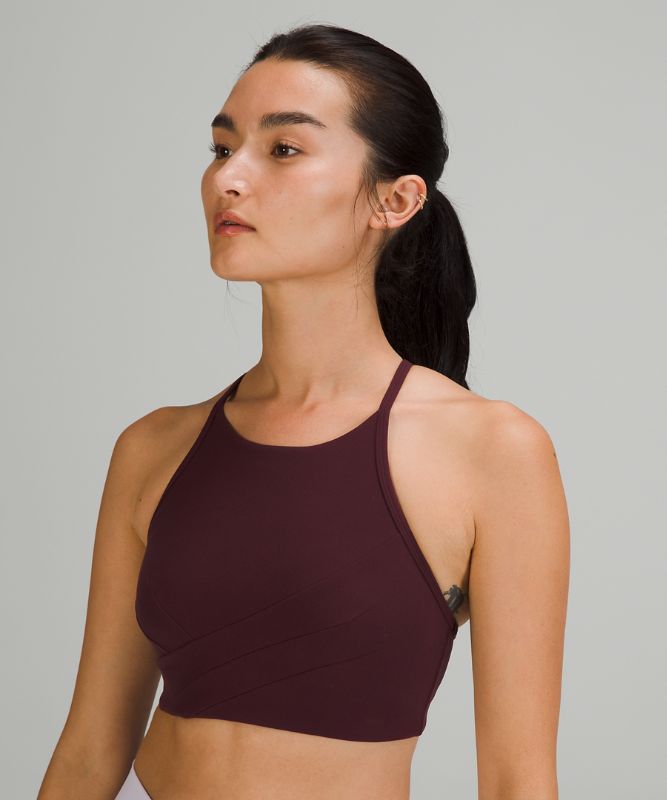 Sports Bras Lululemon Flow Y Wrap-Front High-Neck Bra Light Support, B/C Cup Mujer Cassis | 37248-FHXD