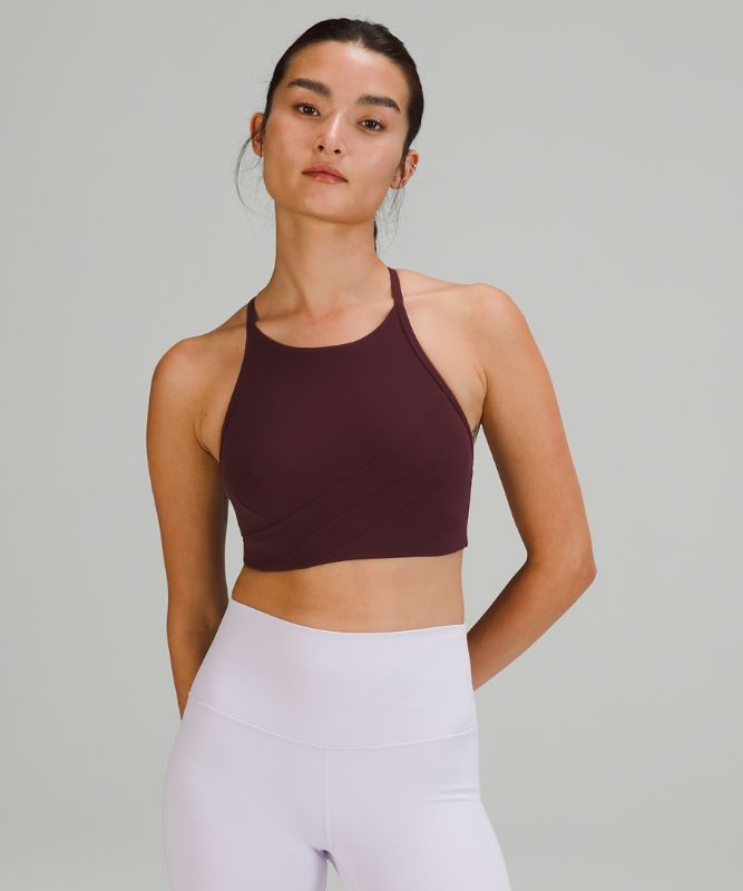 Sports Bras Lululemon Flow Y Wrap-Front High-Neck Bra Light Support, B/C Cup Mujer Cassis | 37248-FHXD