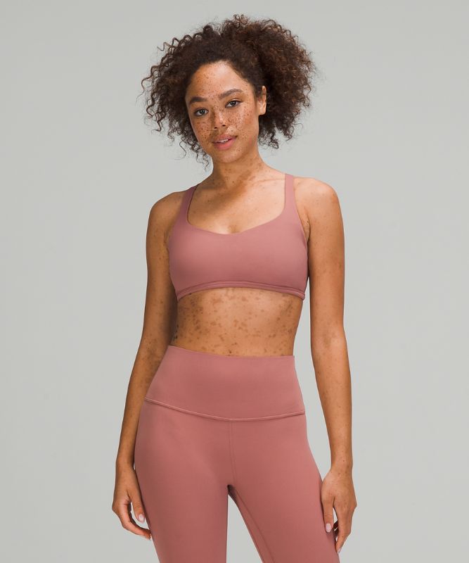 Sports Bras Lululemon Free to Be Bra - Wild Light Support, A/B Cup Mujer Rosas Blancos | 01593-AMHT