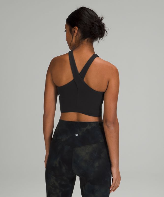 Sports Bras Lululemon Nulu Wrap-Front Long-Line Bra Light Support, A/B Cups Mujer Negros | 90853-ZGJK