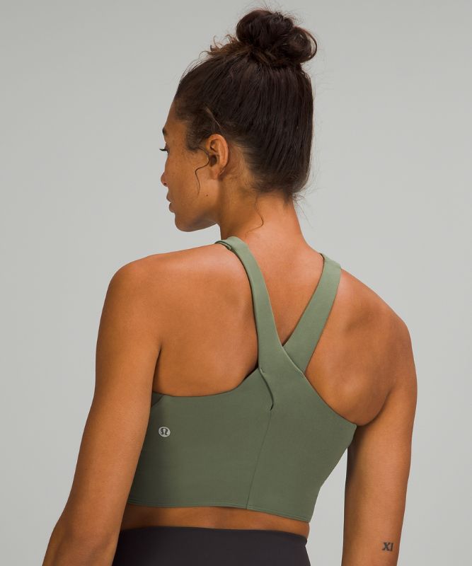 Sports Bras Lululemon Nulu Wrap-Front Long-Line Bra Light Support, A/B Cups Mujer Verdes | 37598-RYOW