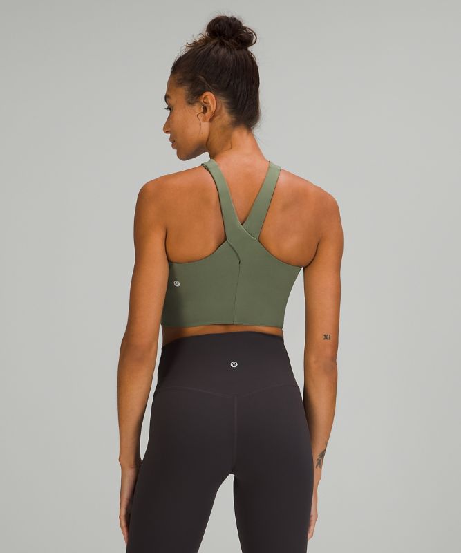 Sports Bras Lululemon Nulu Wrap-Front Long-Line Bra Light Support, A/B Cups Mujer Verdes | 37598-RYOW