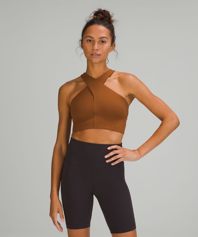 Sports Bras Lululemon Nulu™ Wrap-Front Long Line Bra Mujer Cobra Marrom | 21530-KHBY