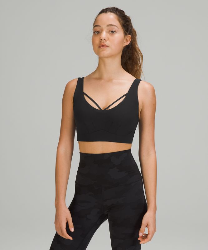 Sports Bras Lululemon Strappy Nulu Yoga Bra Light Support, C/D Cup Mujer Negros | 09547-ZBHL