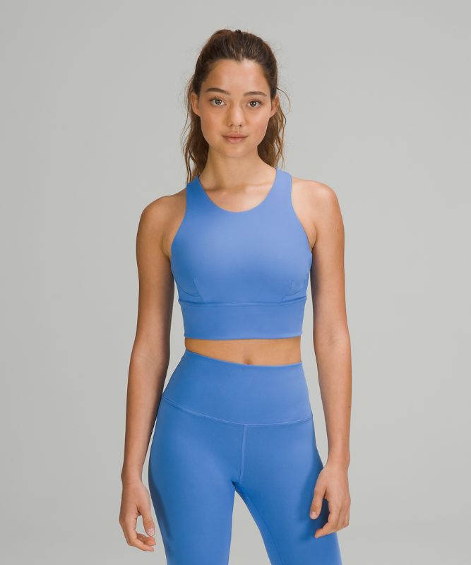 Sports Bras Lululemon Wunder Train Long-Line Bra Mujer Azules | 94215-NWDL