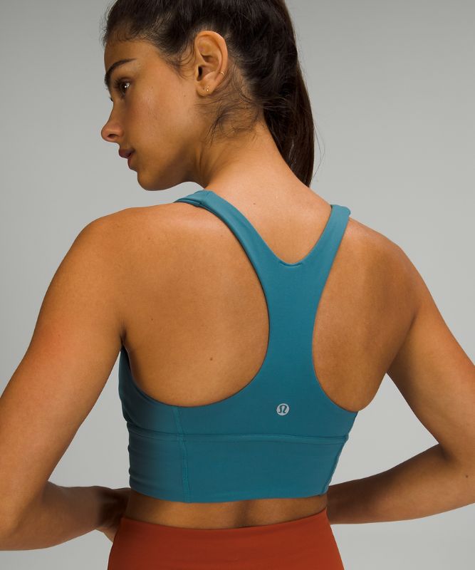 Sports Bras Lululemon Wunder Train Long-Line Bra Mujer Azules | 38415-MILN