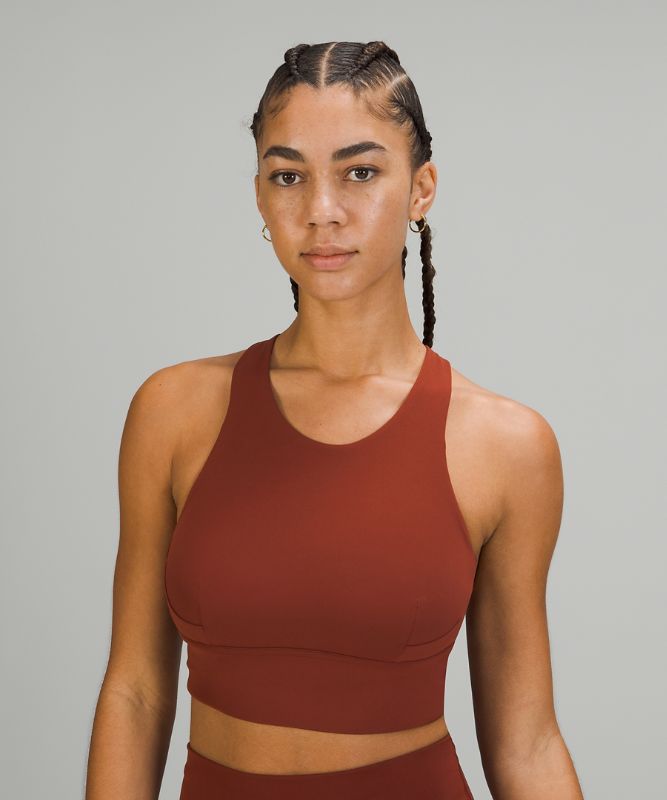 Sports Bras Lululemon Wunder Train Long-Line Bra Mujer Marrom | 96345-JCNT