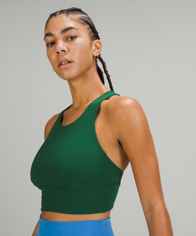 Sports Bras Lululemon Wunder Train Long-Line Bra Mujer Verdes | 82563-IBRO