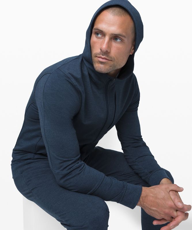 Sudadera con Capucha Lululemon City Sweat Zip Hombre Azul Marino | 62190-XOCY