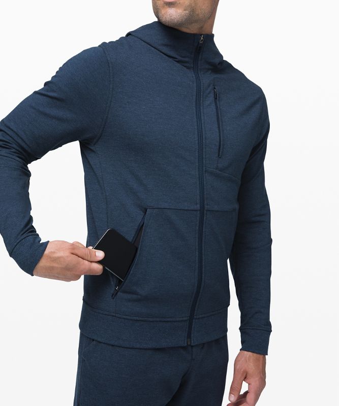 Sudadera con Capucha Lululemon City Sweat Zip Hombre Azul Marino | 62190-XOCY