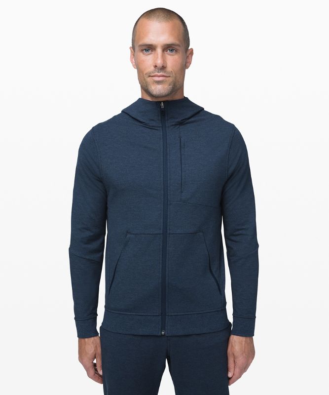 Sudadera con Capucha Lululemon City Sweat Zip Hombre Azul Marino | 62190-XOCY