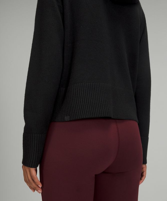 Sudadera con Capucha Lululemon Double Knit Sweater Mujer Negros | 64251-WVRG