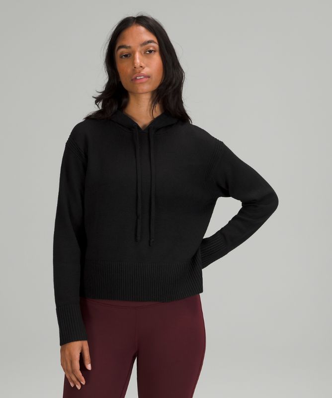 Sudadera con Capucha Lululemon Double Knit Sweater Mujer Negros | 64251-WVRG