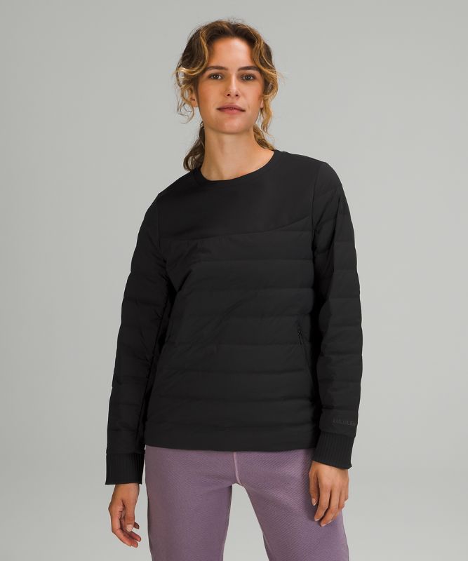 Sudadera con Capucha Lululemon Down and Around Crew Mujer Negros | 58643-NUCA