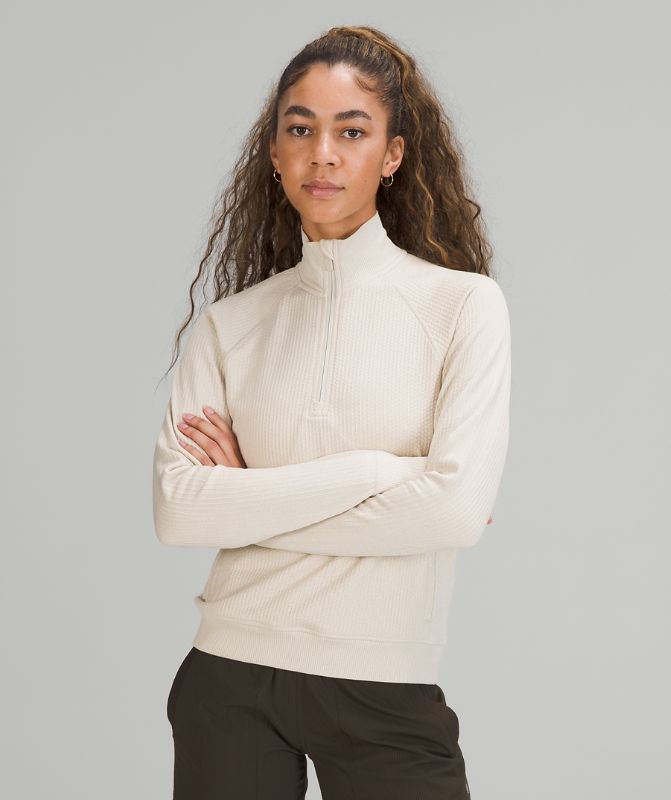 Sudadera con Capucha Lululemon Engineered Warmth Half-Zip Mujer Beige Blancos Beige Blancos | 20968-QYSF