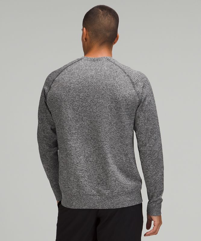 Sudadera con Capucha Lululemon Engineered Warmth Long Sleeve Crew Hombre Negros Blancos | 92736-FBDM